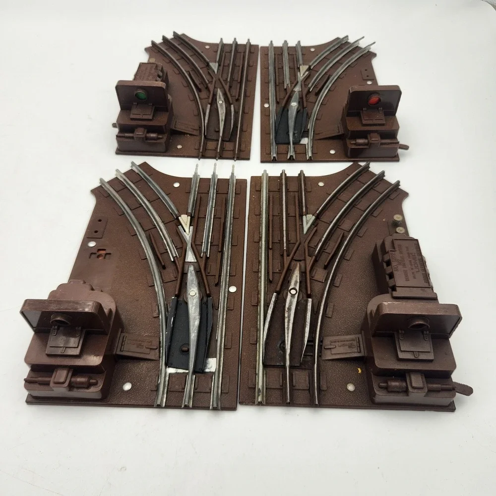 Lionel O27 Remote Control Switch Track Set 5121 5122 Left Right Hand 4pc Brown